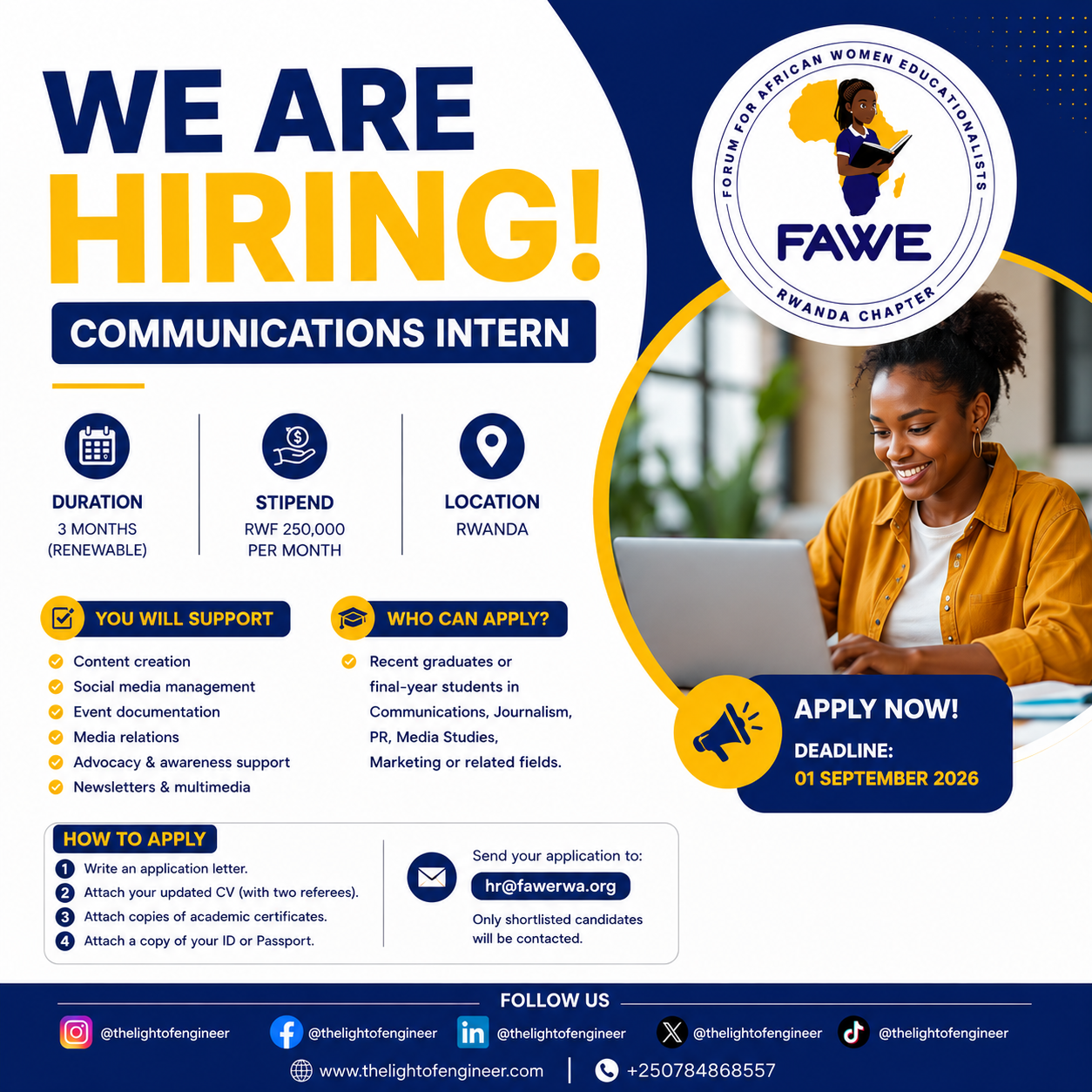 FAWE Rwanda Communications Intern 2026 - Internship Opportunity in Rwanda