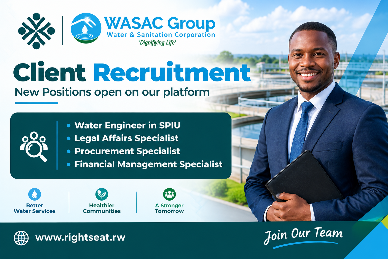 WASAC is hiring in Kigali. See all 9 open positions, requirements, documents needed and deadlines from 16 to 27 October 2026, and how to apply.