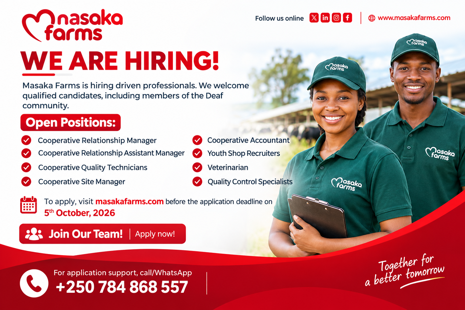 Masaka Farms Jobs 2026: 8 Open Positions in Rwanda