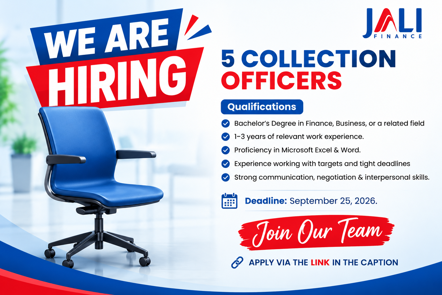 Jali Finance Hiring 5 Collection Officers in Rwanda 2026