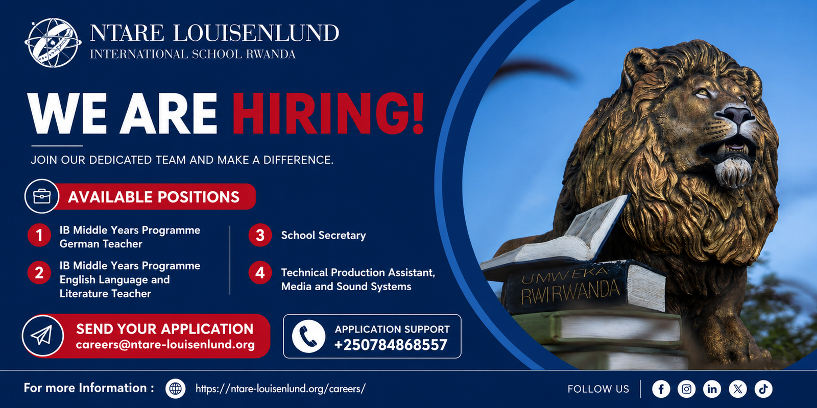 Ntare Louisenlund School Rwanda Jobs 2026: 4 Positions Open