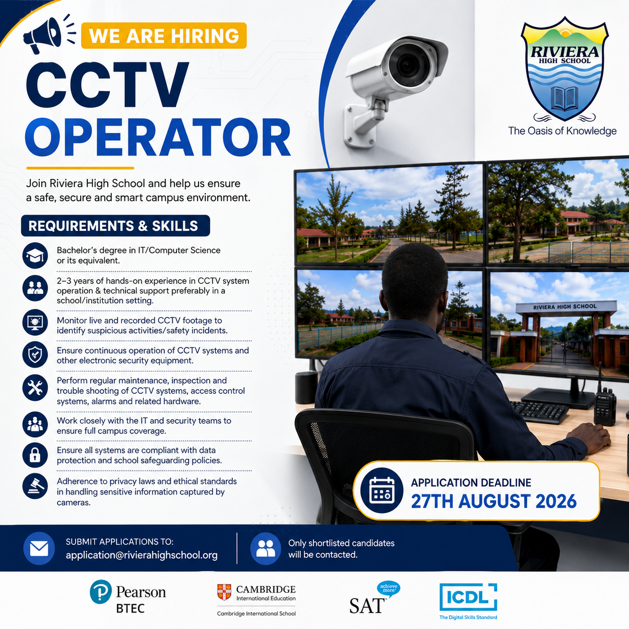 CCTV Operator Riviera High School