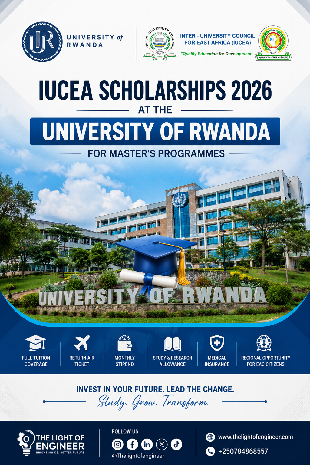 IUCEA Scholarship 2026: Fully Funded Master's Programmes at the University of Rwanda