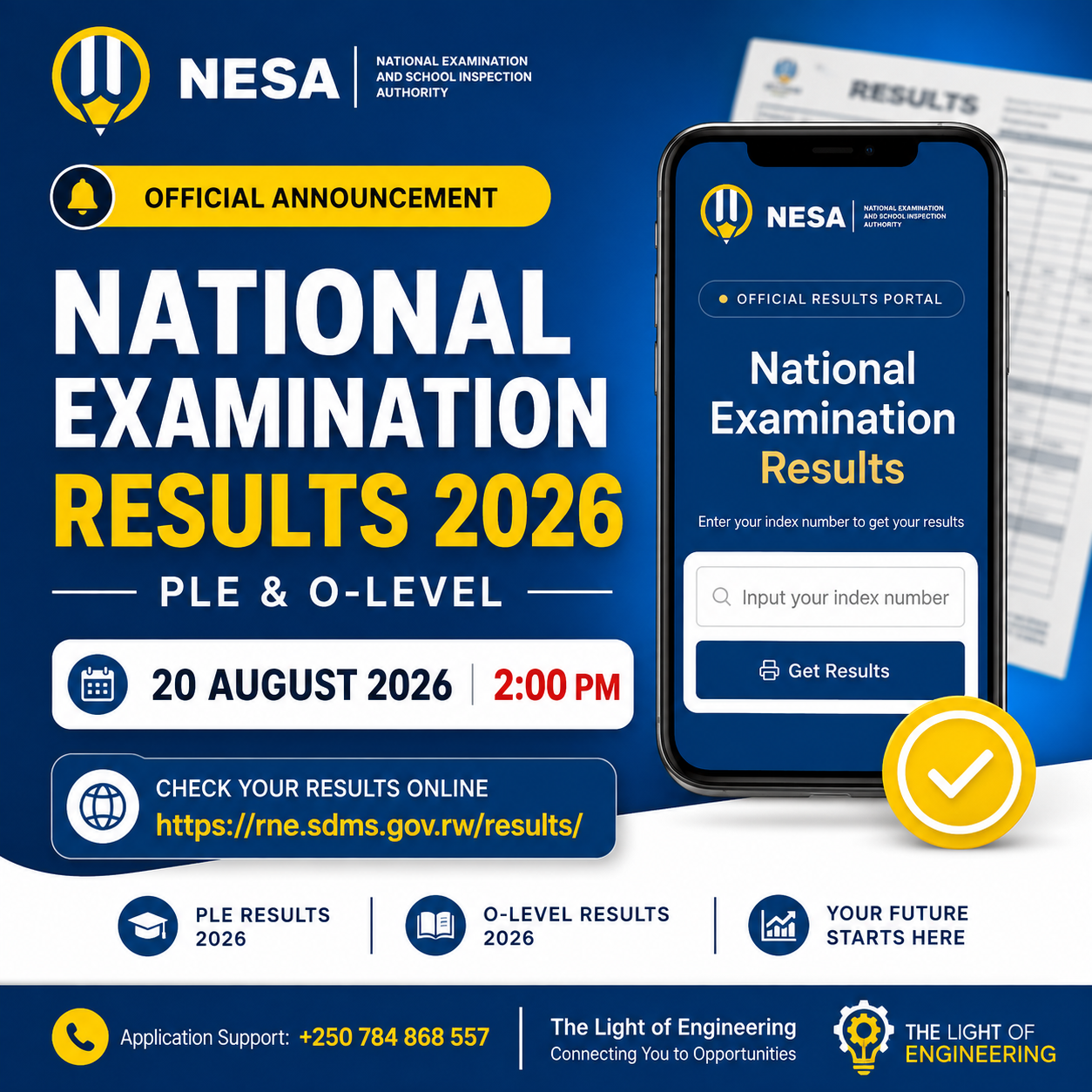 Rwanda National Examination Results 2026: Check PLE & O-Level Results