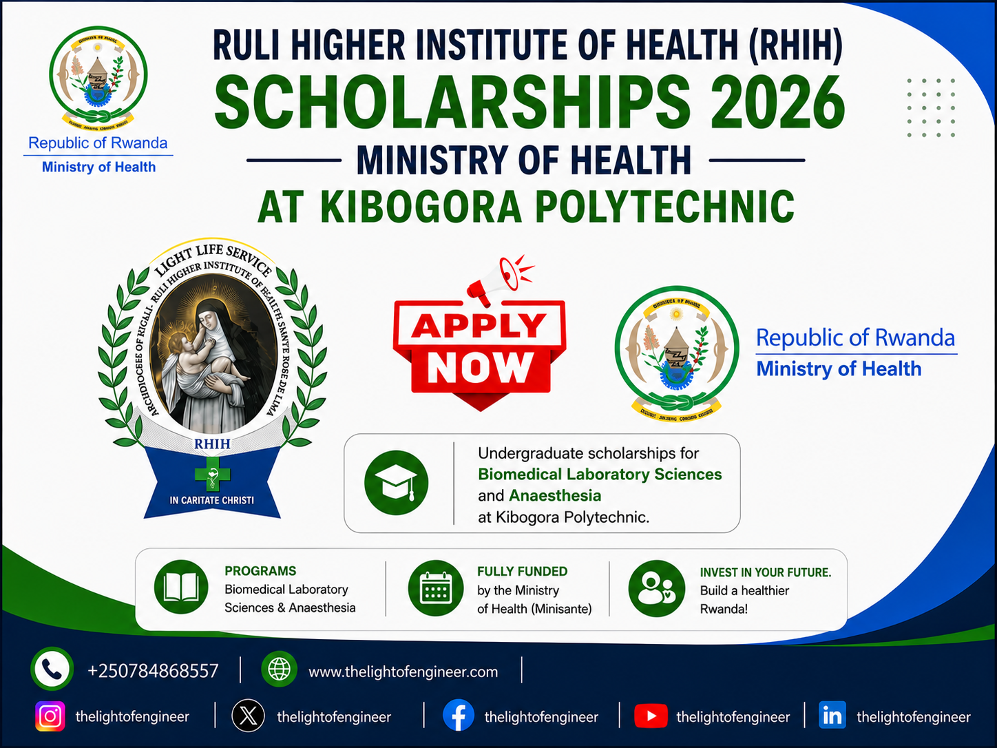 Ruli Higher Institute of Health (RHIH) Scholarships 2026, Ministry of Health